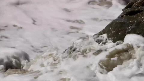 White foam bubbles float creating ocean salt texture Stock Footage 329545024