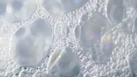 White Foam With Soap Bubbles, Bubbles Popping, 4K Stock Footage 119839340
