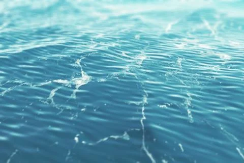 White foams on the surface sea, close-up view. 3d illustration Stock Illustration