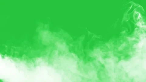White fog or smoke on green screen background. Stock Footage