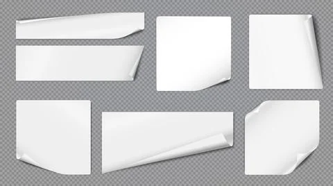 White folded horizontal note, notebook paper are on dark grey background for Stock Illustration