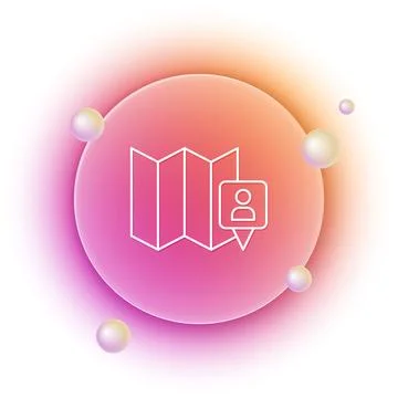 White Folded map with location marker icon isolated on white background. Or.. Stock Illustration