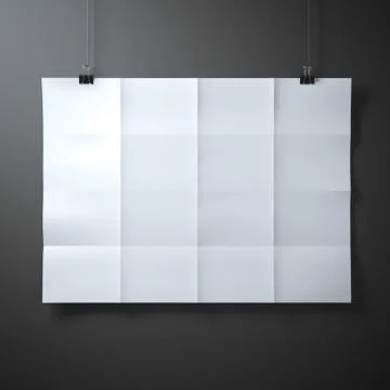 White folded  sheet of paper Illustrazione stock