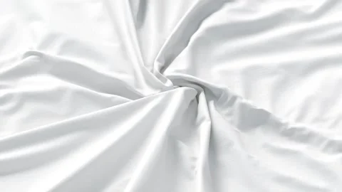 White folded swirl fabric material mockup, looped animation Stock Footage 312224578