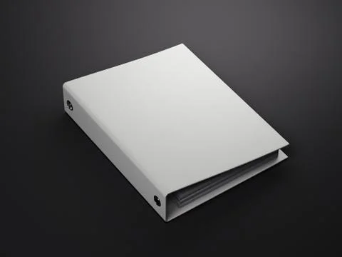 White folder isolated. 3d rendering Stock Photos