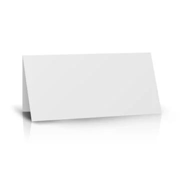 White Folder Paper Greeting Card Vector Template. Stand Table Tag Flyer Design Stock Illustration