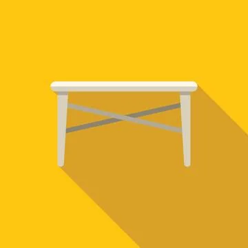 White folding table standing on yellow background Stock Illustration