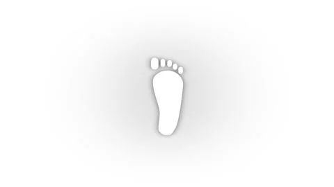 White foot icon with shadow isolated on white background. Stock Footage 209120777