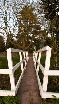 White footbridge Stock Photos