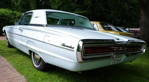 A  white Ford Thunderbird Stock Photos