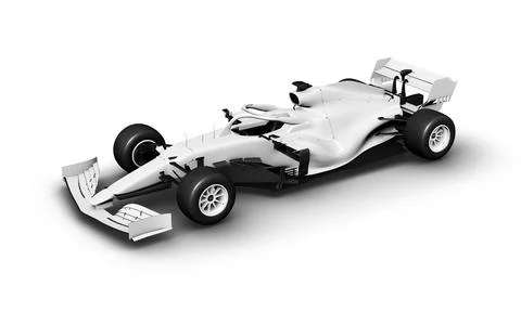 A white formula one car isolated on a white background Stock Illustration