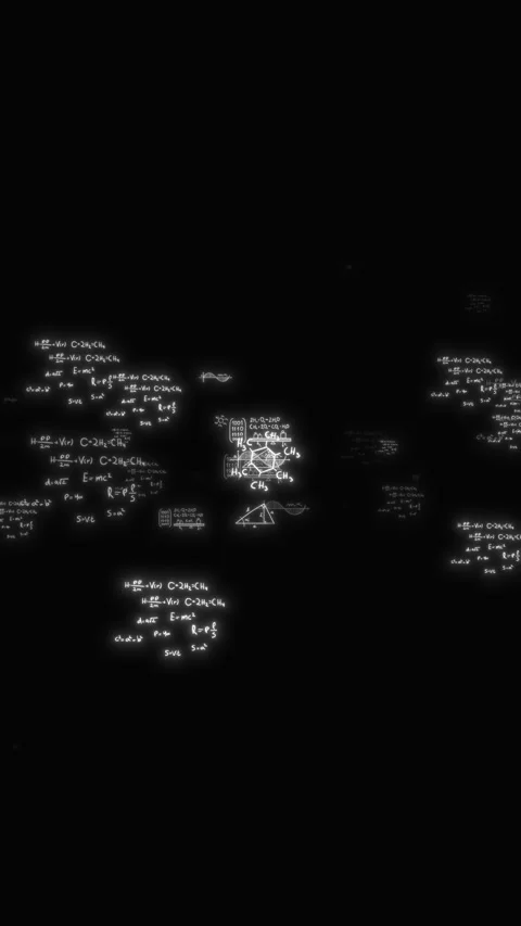 White formula particles background with glowing math symbols, chemistry diagrams Stock Footage 340549850