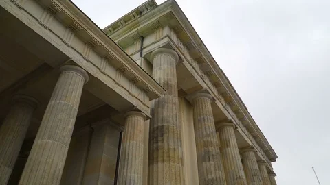 White foundation wall of the Bradenburg Gate Stock Footage 78882905