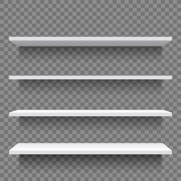 White four empty shelves Stock Illustration