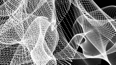 White Fractal Particles Vj Loop 06 Stock Footage 44914374