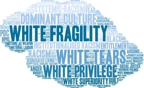 White Fragility Word Cloud Illustrazione stock