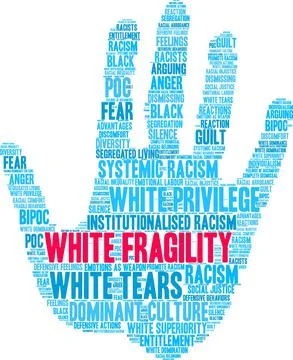 White Fragility Word Cloud Illustrazione stock