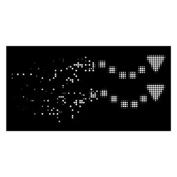 White Fragmented Dotted Halftone Dotted Trend Lines Icon Stock Illustration