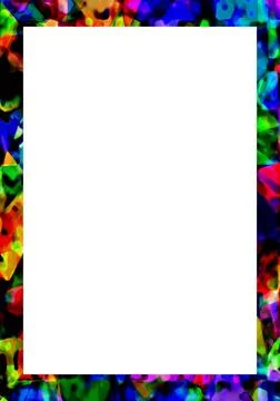 White Frame With Abstract Colored Borders White frame background with deco... Stock Photos