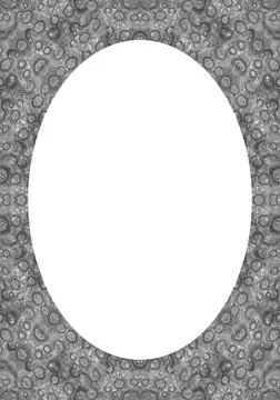 White Frame With Abstract Patterned Rounded Borders Stock Illustration