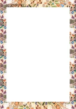 White Frame Background with Mosaic Rounded Edges Stock Illustration