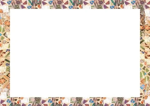 White Frame Background with Mosaic Rounded Edges White frame background wi... Stock Photos