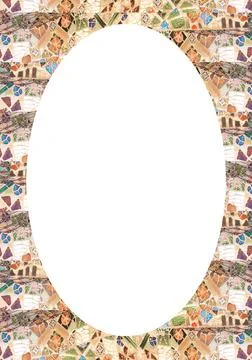 White Frame Background with Mosaic Rounded Edges White circle frame backgr... Stock Photos