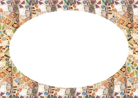 White Frame Background with Mosaic Rounded Edges White circle frame backgr... Stock Photos