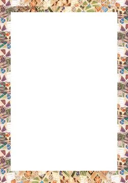 White Frame Background with Mosaic Rounded Edges White frame background wi... Stock Photos