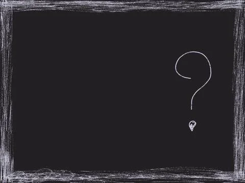 White frame with black background and question mark Stock Illustration