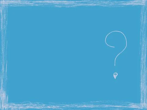 White frame with blue background and question mark Stock Illustration