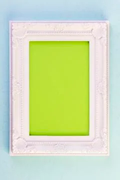 White Frame on blue background 库存照片