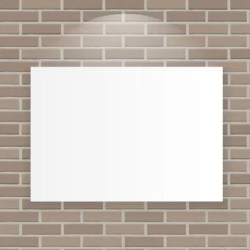 White Frame on Brick Wall Vector Illustration Background Stock Illustration