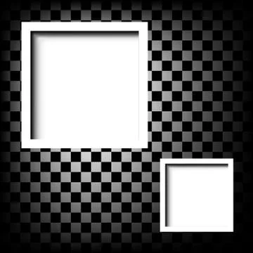 White frame on checkerboard abstract background Stock Illustration