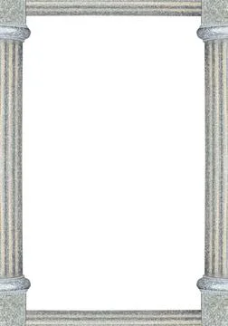 White Frame with Classical Column Borders White frame background with deco... 写真素材