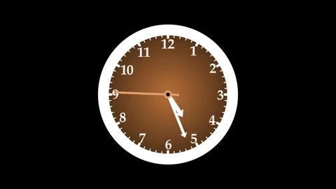 A white frame counting down circle analog clock isolated animation on a bla.. Stock Footage 304393684