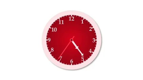 A white frame counting down circle analog clock isolated animation on a whi.. Stock Footage 304393689