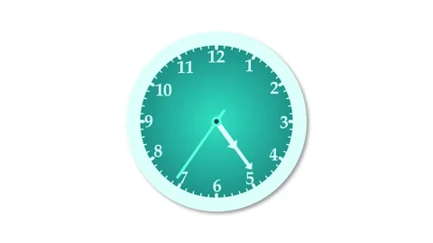 A white frame counting down circle analog clock isolated animation on a whi.. Stock Footage 304393700