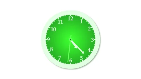 A white frame counting down circle analog clock isolated animation on a whi.. Stock Footage 304393706