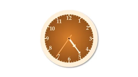 A white frame counting down circle analog clock isolated animation on a whi.. Stock Footage 304393710