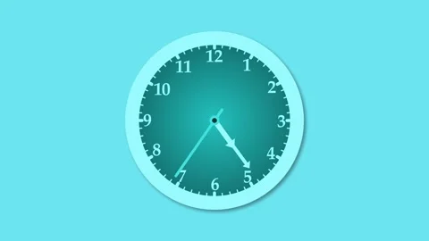 A white frame counting down circle analog clock isolated animation on a cya.. Stock Footage 304393720