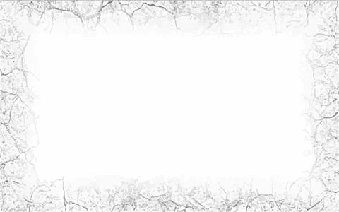 A white frame with a crack grunge effect on white background Stock Illustration