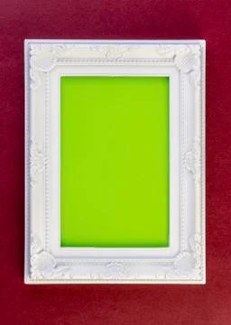 White Frame on dark red 스톡 사진