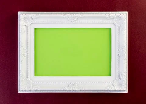 White Frame on dark red 스톡 사진