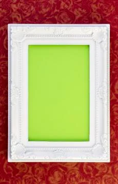 White Frame on dark red 스톡 사진