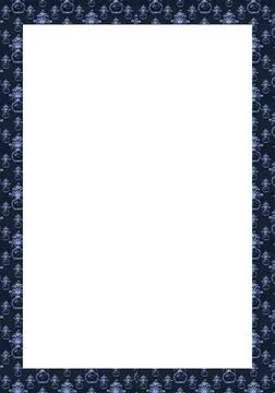 White Frame with Decorated Blue Borders White frame background with decora... Stock Photos