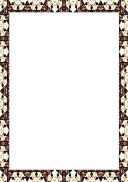 White Frame with Decorated Borders Stock Illustration
