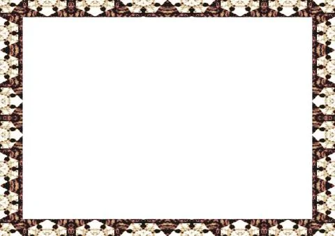 White Frame with Decorated Borders Stock Illustration
