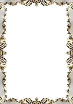 White Frame with Decorated Borders 스톡 사진