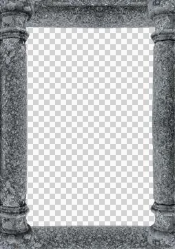 White Frame with Decorated Borders 스톡 사진